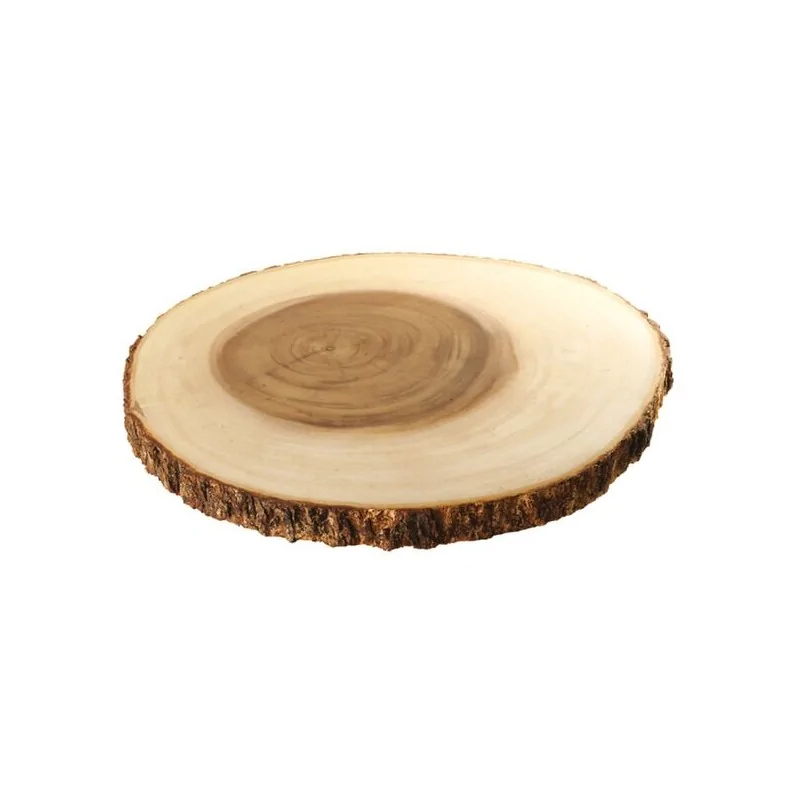 Round Serving Board with live Edge - D: 10” H: ⅞”