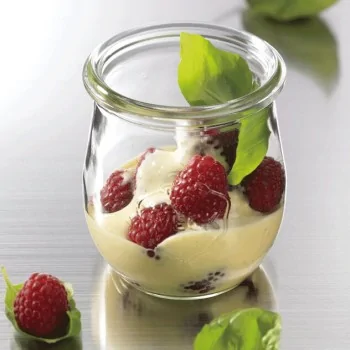 Mini Jar with Lid 12/bx - 7 1/2 oz - D: 2 3/4" H: 3 1/8"