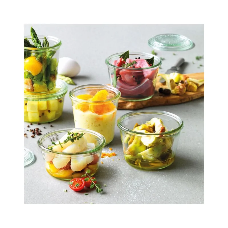 Glass Jar Set of 3 - 12 1/2 oz - D: 4 3/8" H: 3"