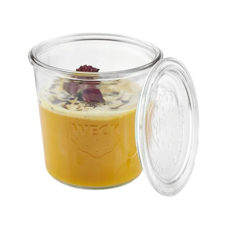Glass Jar Set of 2 - 19 1/2 oz - D: 4 3/8" H: 4 3/8"