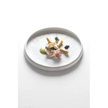 Handcrafted Fine Porcelain Gourmet Low Bowl With Internal Rim 15 cm - Height 1.2 cm - Set of 6