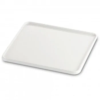 Degrenne Evento White Enamelled Porcelain Tray Gn 1/2 - 26.4 x 32.5cm - 10'' 3/8 x 12'' 13/16