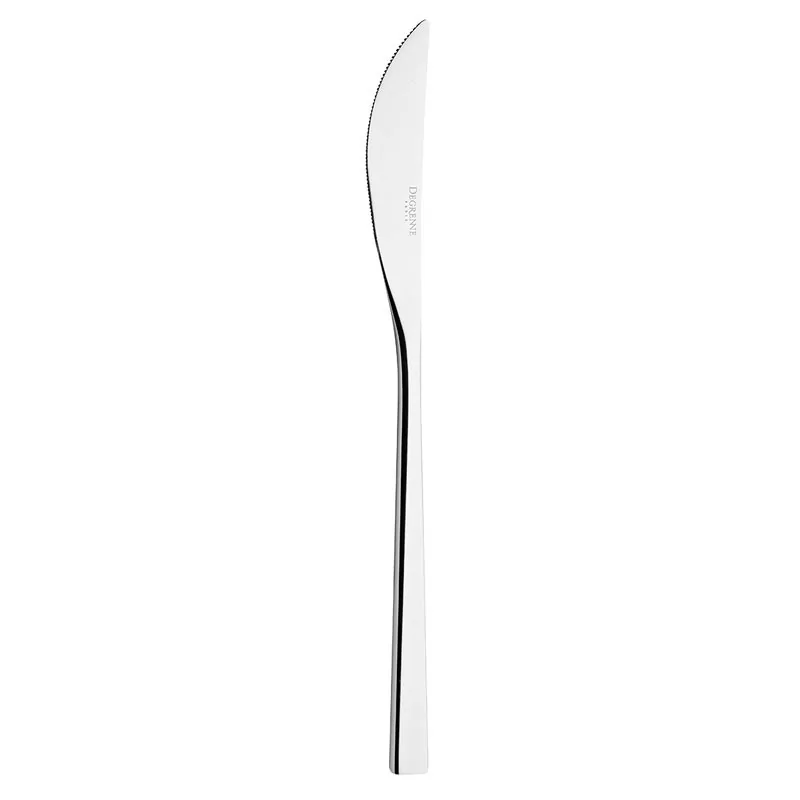 Degrenne Fuse Stainless Steel Table Knife Solid Handle Serrated 215 mm - 8''7/16 - Pack of 12