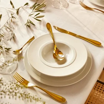 Degrenne Onde Gold Pvd Stainless Steel Dessert Spoon 179 mm - 7 ''1/16 - Pack of 12