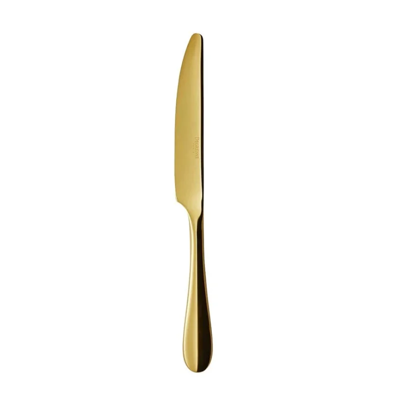 Degrenne Onde Gold Pvd Stainless Steel Dessert Knife Solid Handle 209 mm - 8 ''3/16 - Pack of 12