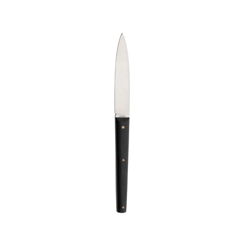 Degrenne Mirage Les Essences Stainless Steel Steak Knife Ebony Handle 230 mm - 9 ''1/16 - Pack of 6 Degrenne Mirage Les Essences Stainless Steel Steak Knife Ebony Handle 230 mm - 9 ''1/16 - Pack of 6