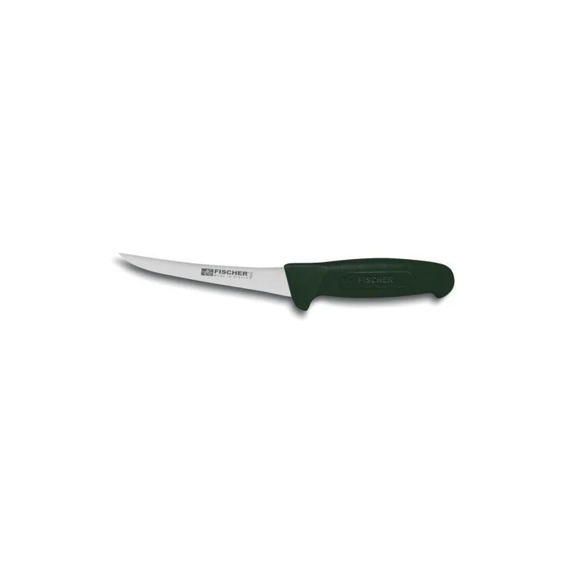 FISCHER PROFINOX Boning Knife Curved Semi - Flex Blade 15 cm - Black Handle