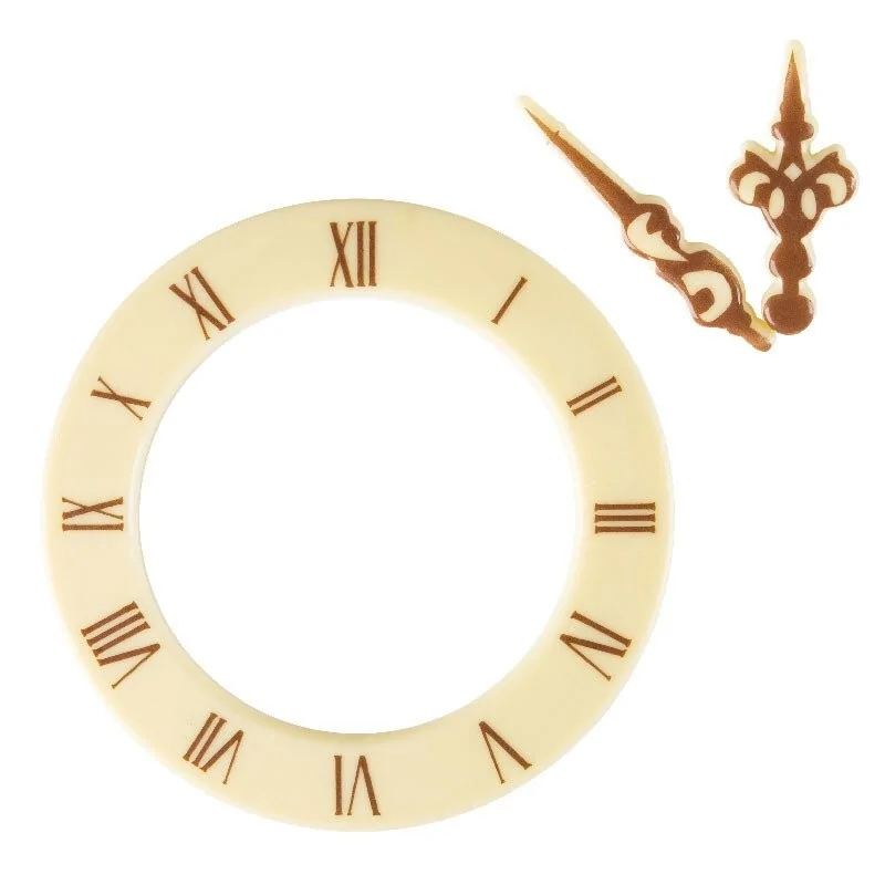 Belgian Chocolate Decoration - Clock Face Decoration - White - 10 pcs Belgian Chocolate Decoration - Clock Face Decoration - White - 10 pcs