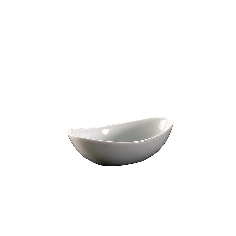Elegant Oval Small Bowl - White Porcelain - 12.5 x 7.5 x 4 cm (0.1L) - Pack of 12