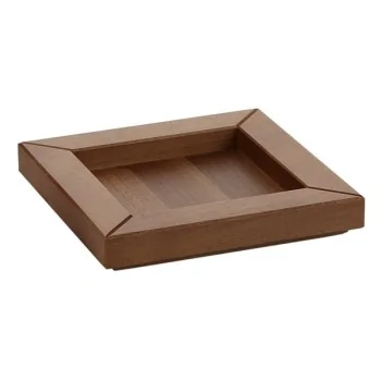 Elegant Walnut Solid Wood Tray - Finish - 15.2 x 15.2 x 2.5 cm
