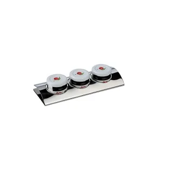 Elegant 18/10 Stainless Steel Mirror Polished Tray - 3-Hole Design (19.5 x 7.5 cm)