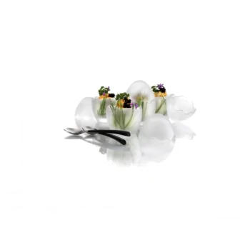 Elegant Satined Glass Miniature - Diam. 5.5 cm - Ht 7.5 cm - 0.05L Capacity - Set of 6.