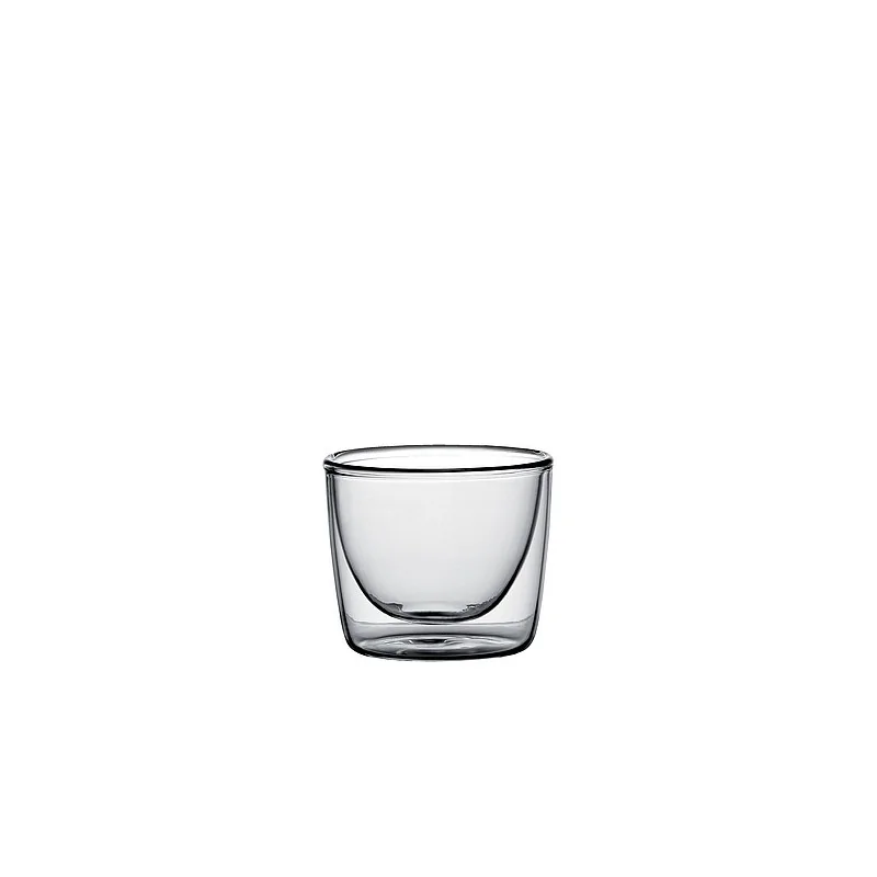 Elegant Borosilicate Glass Miniature - Double-Walled Vessel (6 cm Diam. x 5.6 cm Ht - 0.08L Capacity) - Set of Six.
