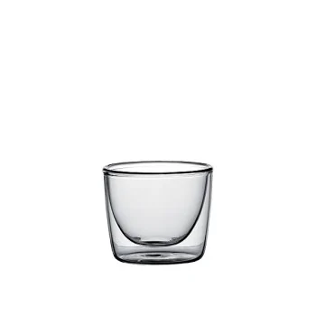 Elegant Borosilicate Glass Miniature - Double-Walled Vessel (8.8 cm Diam. x 7.5 cm Ht - 0.21L Capacity) - Set of Six
