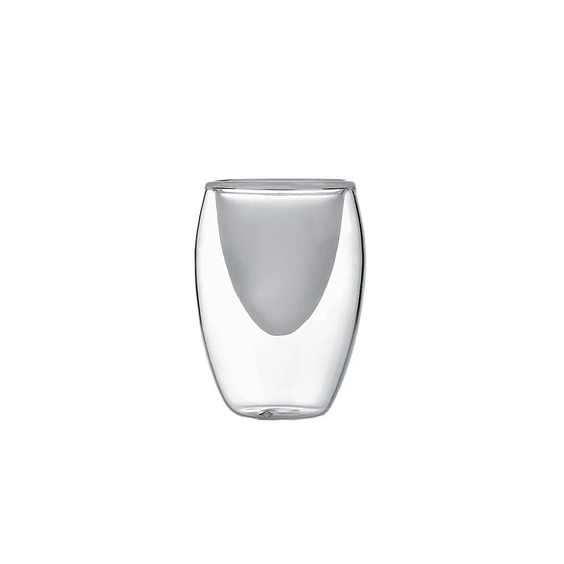 Elegant Satined/Clear Borosilicate Glass Bowl - Premium - Double-Walled - Diam. 6 cm x Ht 8.5 cm (0.05L) - Set of 6