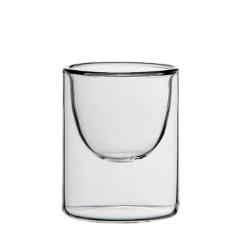 Elegant Borosilicate Glass Small Halfmoon Bowl - Double-Walled (9.5 cm Ht - 21 cm Diam. - 0.21L Capacity) - Set of Six.