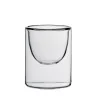 Elegant Borosilicate Glass Small Halfmoon Bowl - Double-Walled (9.5 cm Ht - 21 cm Diam. - 0.21L Capacity) - Set of Six.