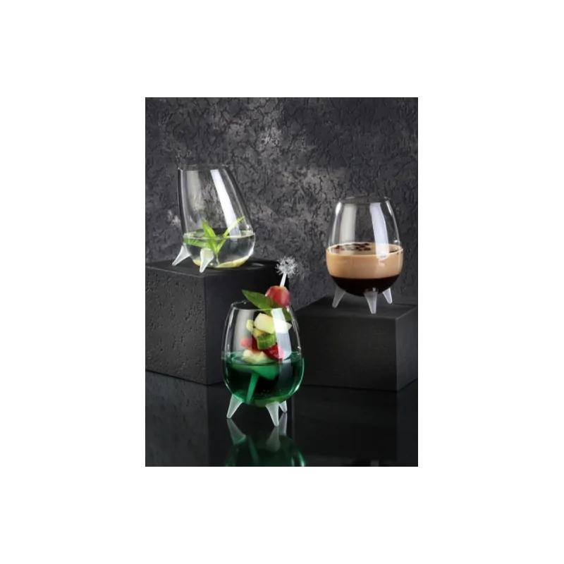 Elegant Viking III Cocktail Glass Borosilicate - Satined/Clear - Diam. 8.5 cm - Ht 12cm - Capacity 0.43L - Set of Six