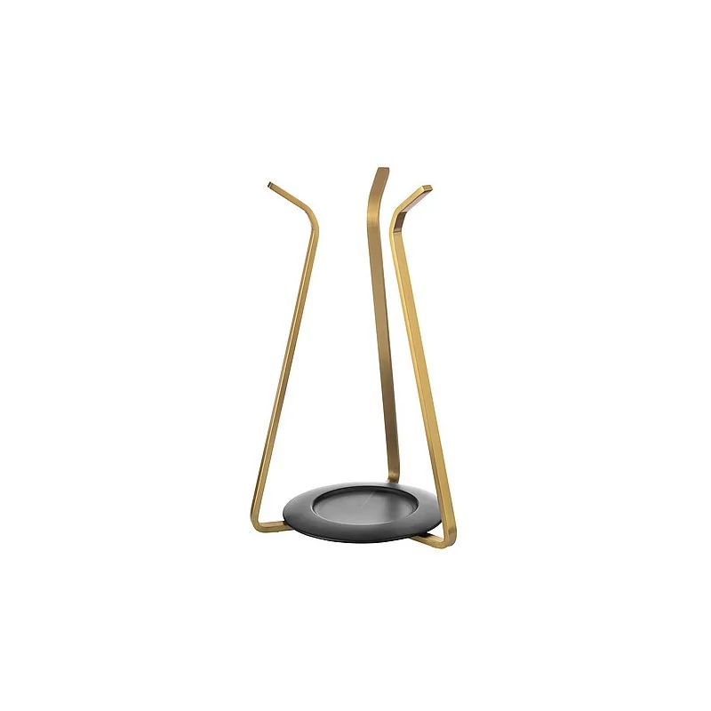 Elegant Drypod Display System - Stainless Steel with Brass Finish and Resin Drip Tray - 2-Part Set