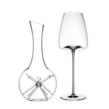 Elegant Decanter Star - Miniature with Crystalline Glassware Set (3 Pieces)