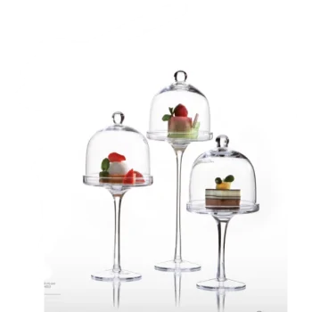 Elegant Clear Glass Stand - Diam. 11.5 cm - Ht 23 cm