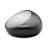 Elegant Bowl Cave - Grey Glass - Diam. 24 cm - Ht 16.5 cm