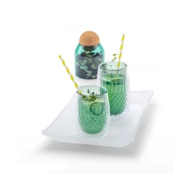 Elegant Diamonds Cocktail Glass - Double-Walled - Green/Clear - Diam. 8.2 cm - Ht 11 cm - Capacity 0.25L - Pack of 6