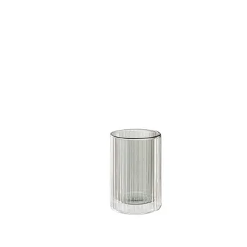 Elegant Grey/Clear Striped Cocktail Glass - Double-Walled - Diam. 7.1 cm - Ht 10.6 cm - Capacity 0.25L - Set of Six