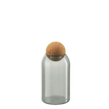 Elegant Borosilicate Glass Cereal & Nut Dispenser - Grey - Diam. 9 cm - Ht 18.5 cm - Capacity 0.7L