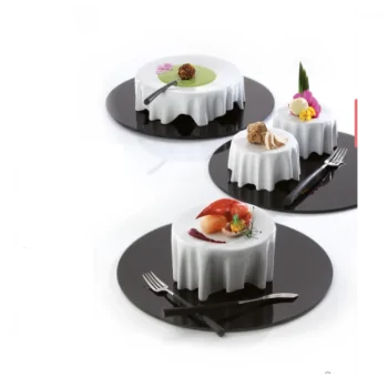 Elegant White China Plateau Plate Dresscoat - Dimensions: 17 cm Diam. x 8.5 cm Ht (0.85L) - Set of Three Pieces
