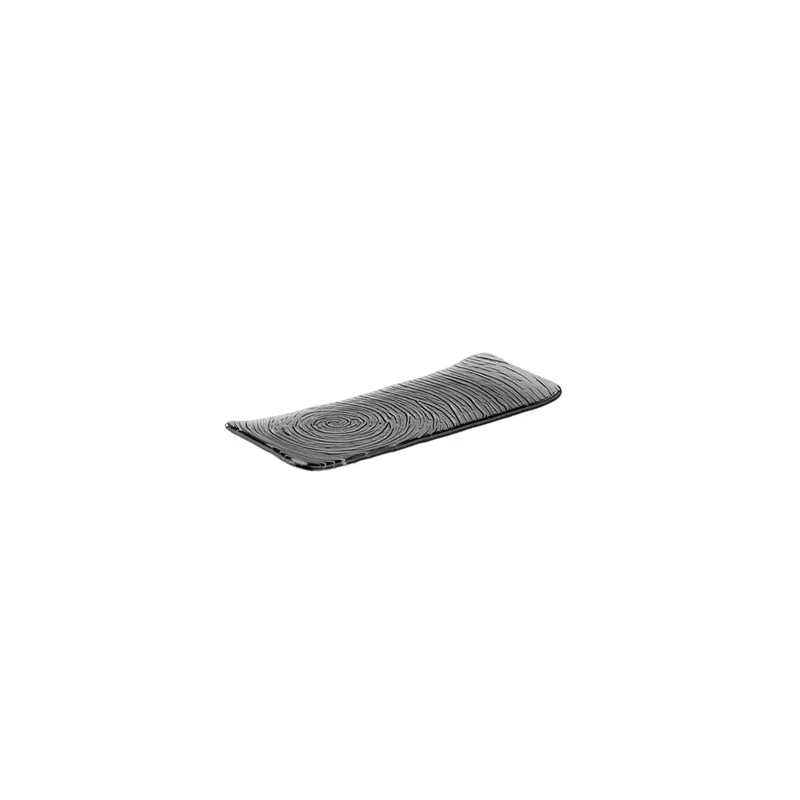 Elegant Dark Grey Glass Platter Set - 38 cm x 15.5 cm - 4 Piece Assortment