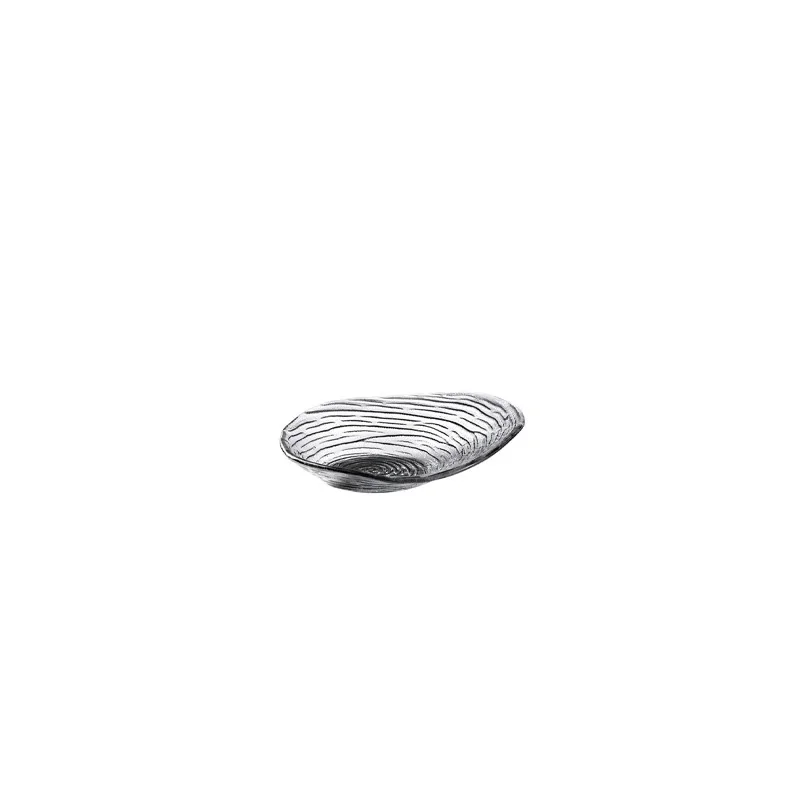 Elegant Dark Grey Plate - Glass - Diam. 20 cm - Ht 2.5/4.5 cm - Pack of 6