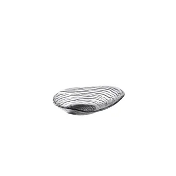 Elegant Dark Grey Glass Plate - Diam. 25 cm - Ht 3/6 cm - Set of 6