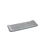 Elegant Linea Plate Collection - Clear Glass with Black Line Decor - 31 cm x 12 cm - Set of 6