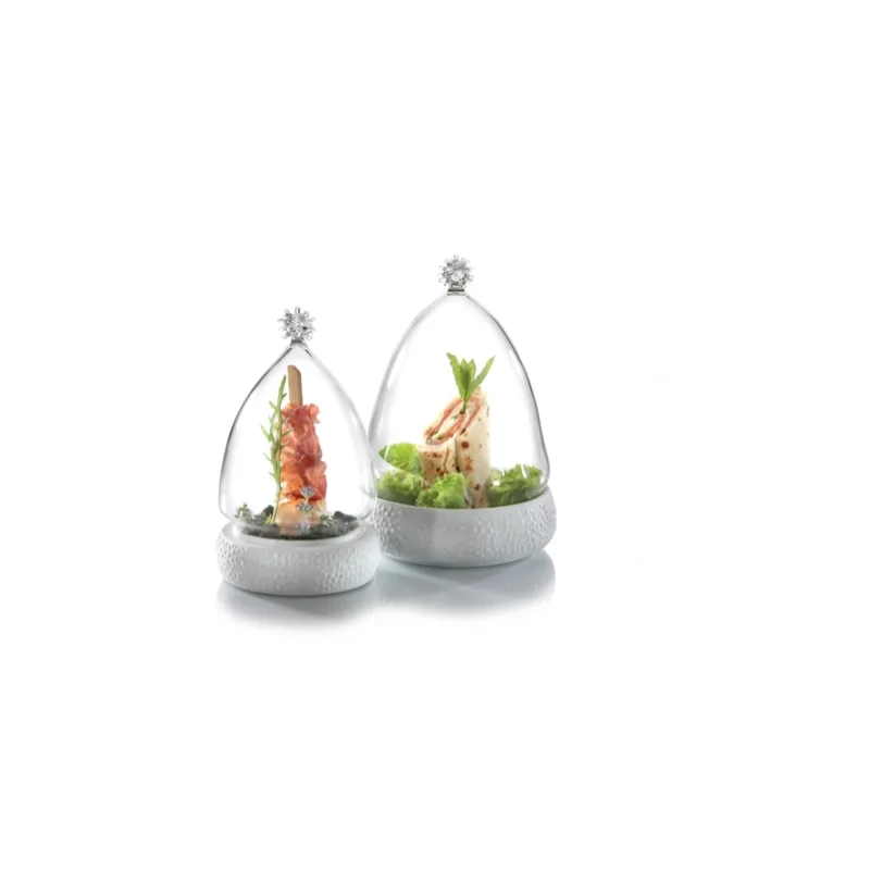 Elegant Borosilicate Glass Cloche - Diam. 8.5 cm - Ht 12.5 cm