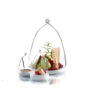 Elegant Borosilicate Glass Cloche - 25 cm Diam. x 32.5 cm Ht