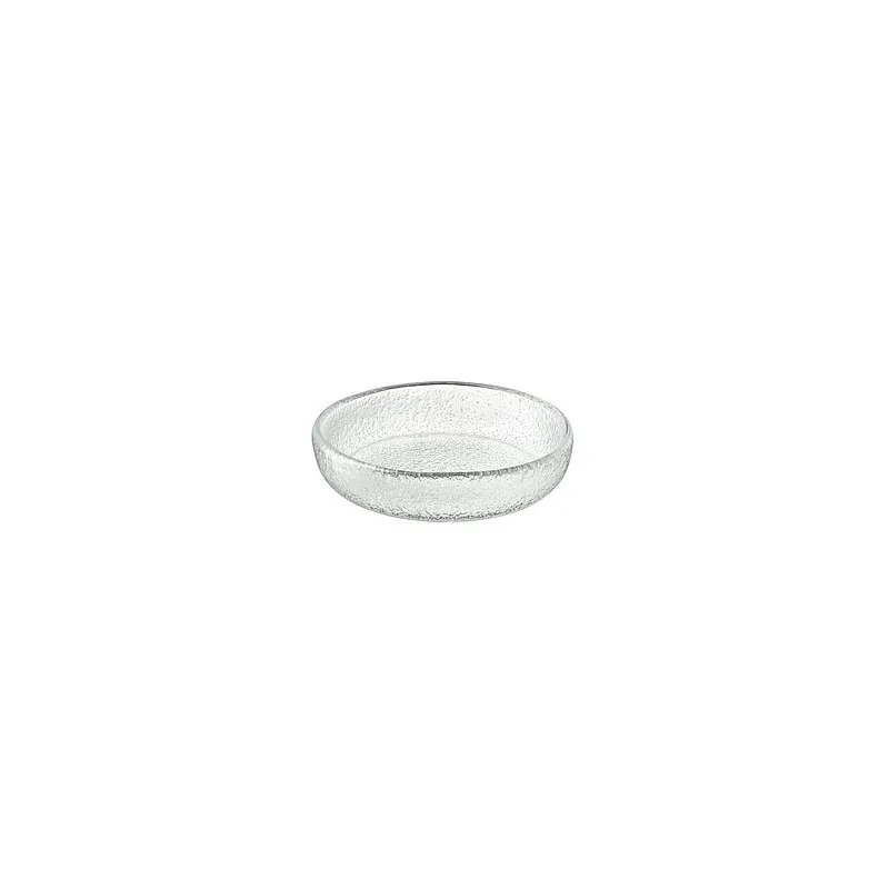 Elegant Structured Glass Coupe Plates - Set of Six (25 cm Diam.)