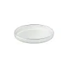 Elegant Structured Glass Coupe Plates - Set of Six (17 cm Diam.)