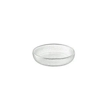 Elegant Structured Glass Coupe Plate Set - 12 Pieces - Diam. 13.5 cm