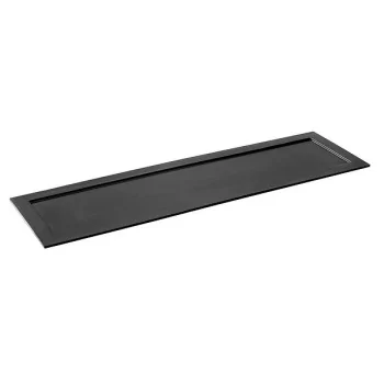 Elegant Base Tray Modul - Matt Black Melamine - 95.5 x 28 x 1.8 cm (2-Piece Set)