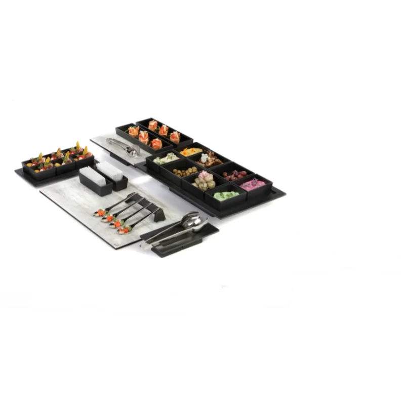 Elegant Black Melamine Box - 12.8 x 9 x 4.5 cm - Set of Four