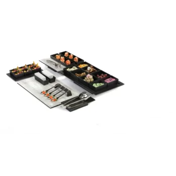 Elegant Black Melamine Insert Box - 29.5 x 9 x 3.3 cm - Set of Three