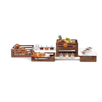 Elegant Mercato Buffet Display - Solid Walnut Wood - 43 x 30 x 8 cm