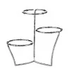 Elegant 18/10 Stainless Steel Hammered Etagere - Three Tier Design - Diam. 36 cm - Ht 30 cm