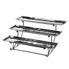 Elegant Stainless Steel Etagere - Hammered 18/10 - Three-Tier Tray Set (4 Parts) - Dimensions: 62 x 42 x 32.5 cm