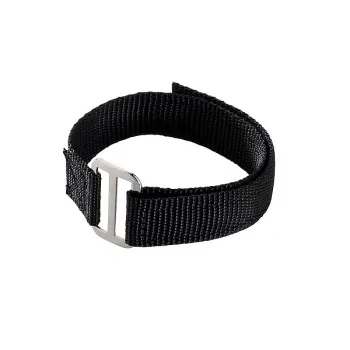 Elegant Hook and Loop Strap with Ring - Black - 43 x 2.5 cm