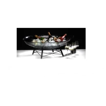 Elegant Dark Grey Glass Buffet Bowl - Diam. 82 cm Ht 15 cm