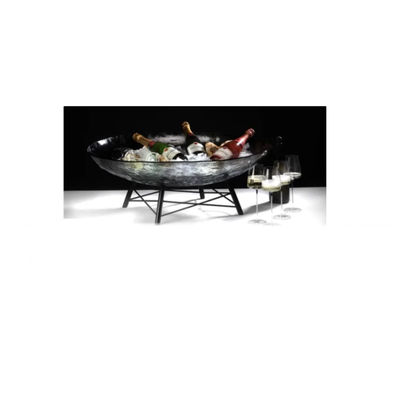 Elegant Dark Grey Glass Buffet Bowl - Diam. 82 cm Ht 15 cm