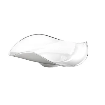 Elegant Bowl - Wavy Design - Glass - White - Diam. 50-52 cm - Ht 14 cm