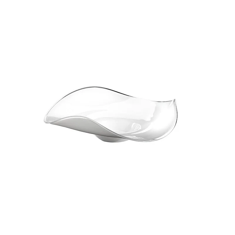 Elegant Bowl - Wavy Design - Glass - White - Diam. 50-52 cm - Ht 14 cm
